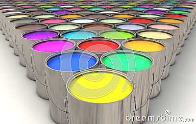 Paint Cans Stock Photo