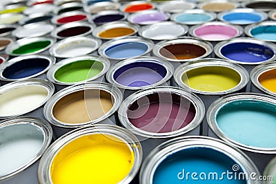 Paint cans Stock Photo