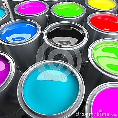 Paint cans Stock Photo