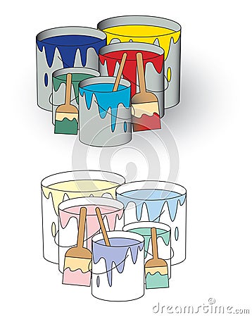 Paint Cans Vector Illustration