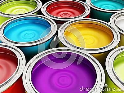 Paint cans Stock Photo