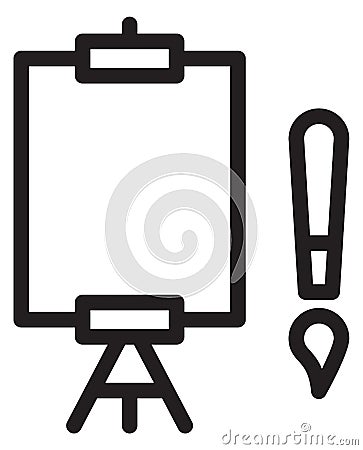 Paint canvas and brush. Art black line icon Vector Illustration