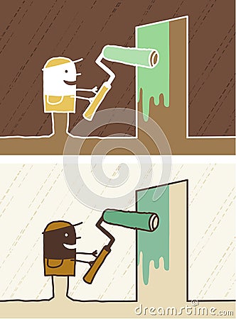 Paint colored cartoon Vector Illustration