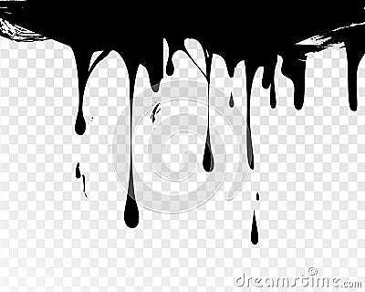 Paint dripping. Abstract stain and blob of paint. Dripping liquid. Paint flows. Current stains, inks. Splatter and Vector Illustration