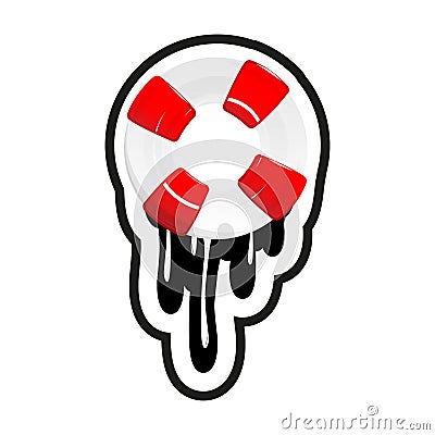 Paint drips drains Lifebuoy Paint drips drains Lifebuoy Vector Illustration