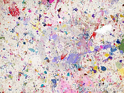 Paint drops stains on a paint protection sheet rug Stock Photo