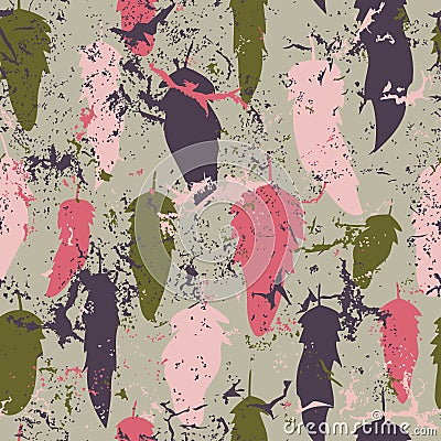 Paint feathers, seamless pattern. Vector illustration Vector Illustration