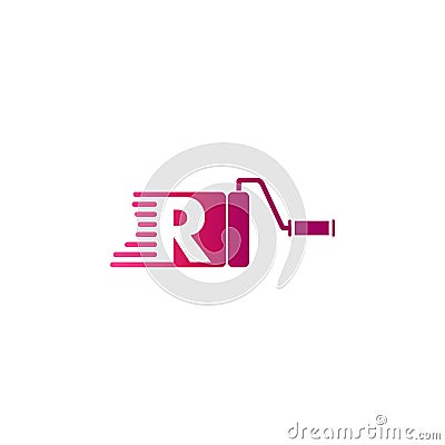 Paint logo letter R design Vector Illustration