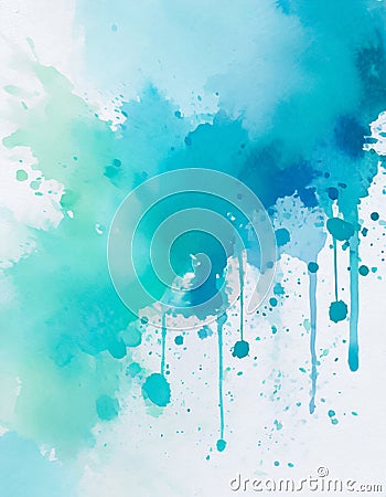 Paint pour drip splatter green and blue background mobile background texture Stock Photo