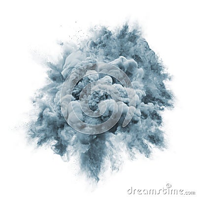 Paint powder gray color explosion particle dust cloud splash abstract texture background Stock Photo