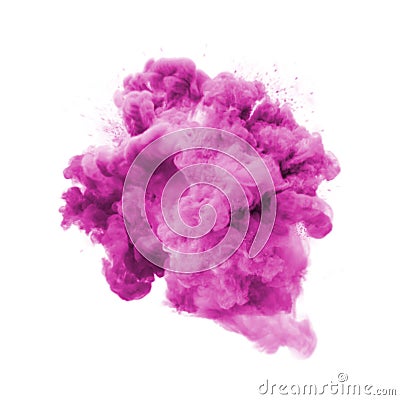 Paint powder pink color explosion particle dust cloud splash abstract texture background Stock Photo