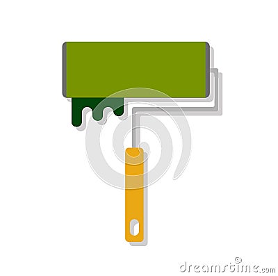 Paint roller icon in flat style. Vector Illustration