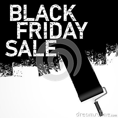 paint roller painting BLACK FRIDAY SALE Vector Illustration