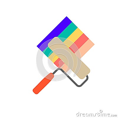 Paint roller. Renovation symbol. Home repair, finishing works. Vector illustration isolated on white Vector Illustration