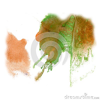 Paint splash color brown green ink blue red watercolor isolated stroke splatter watercolour aquarel brush Stock Photo