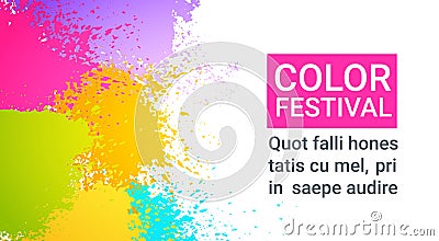 Paint Splash Color Festival Happy Holi India Holiday Traditional Celebration Greeting Cart Vector Illustration