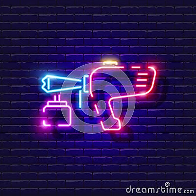 Paint sprayer neon icon. Vector illustration for design. Repair tool glowing sign. Construction tools concept Vector Illustration