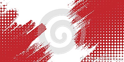 Paint Streak.The red strip of paint on a white background .Grunge abstraction.Template for text and advertising.Vector Stock Photo