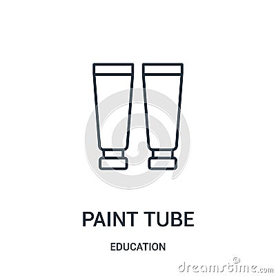 paint tube icon vector from education collection. Thin line paint tube outline icon vector illustration Vector Illustration