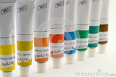 Paint tubes Stock Photo