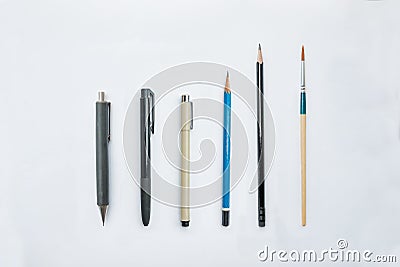 Paint and writing tools Stock Photo