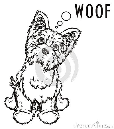 Paint yorkie and word Stock Photo