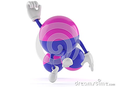 Paintball character jumping in joy Cartoon Illustration