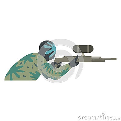 Paintball player flat icon Stock Photo