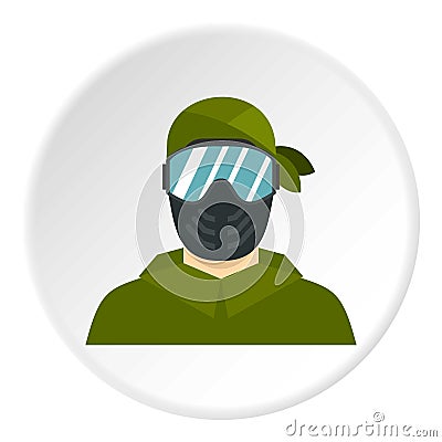 Paintball player icon circle Vector Illustration