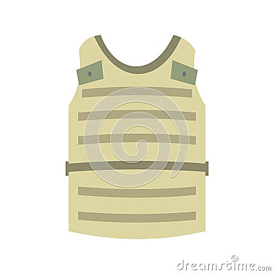 Paintball protective vest flat icon Vector Illustration