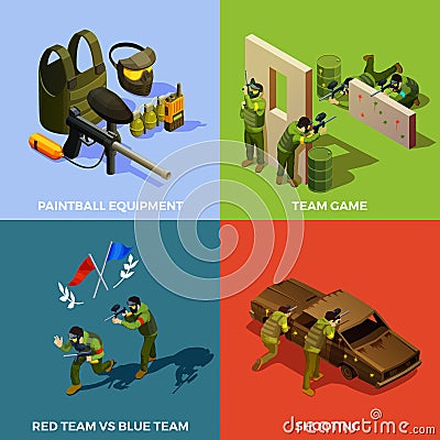 Paintball Team Design Concept Vector Illustration