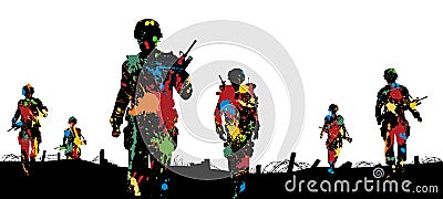 Paintball troops Vector Illustration