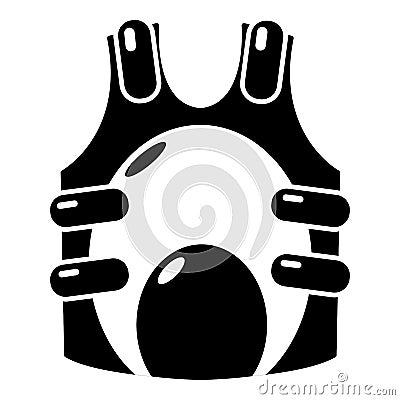 Paintball vest ammunition icon, simple style Vector Illustration