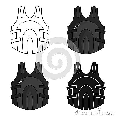 Paintball vest icon in cartoon style isolated on white background. Paintball symbol stock vector illustration. Vector Illustration