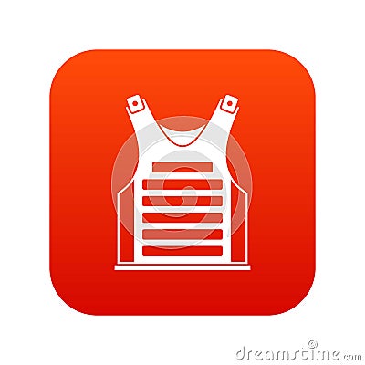 Paintball vest icon digital red Vector Illustration