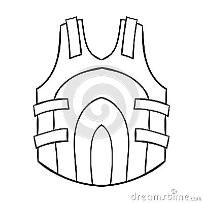 Paintball vest icon in outline style isolated on white background. Paintball symbol stock vector illustration. Vector Illustration