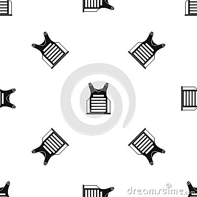 Paintball vest pattern seamless black Vector Illustration