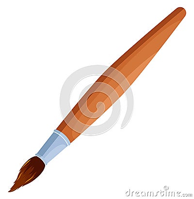 Paintbrush or Painting Tool, School Stationery Vector Illustration