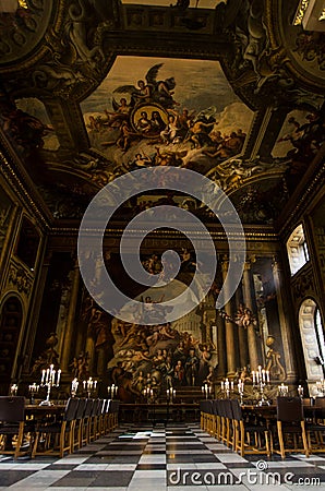 Painted Ceiling Church, Greenwich London Stock Photo