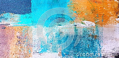 Painted colorful art and abstract painting on canvas for background by using acrylic color style Stock Photo