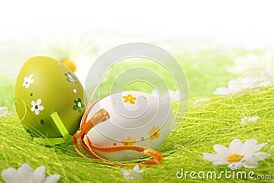 Painted Colorful Easter Eggs Stock Photo