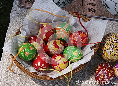 Painted decorative easter eggs Stock Photo