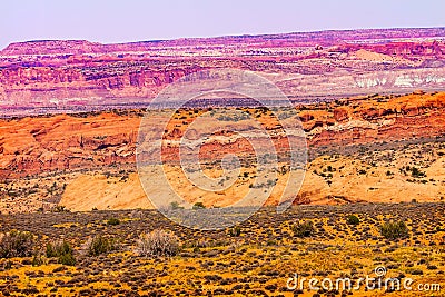Painted Desert Red Moab Fault Arches National Park Utah Stock Photo