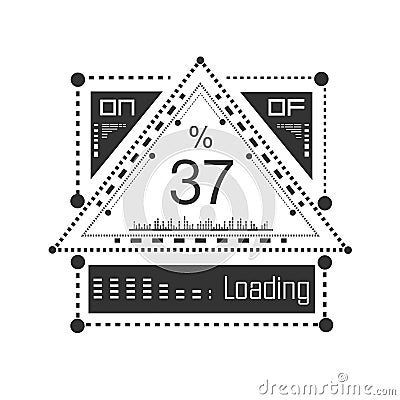 Futuristic download indicator .Future technologies Vector Illustration