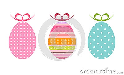 Painted easter eggs as gifts Vector Illustration