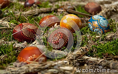 Painted Easter eggs Stock Photo