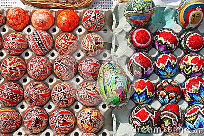 Painted Easter eggs Stock Photo