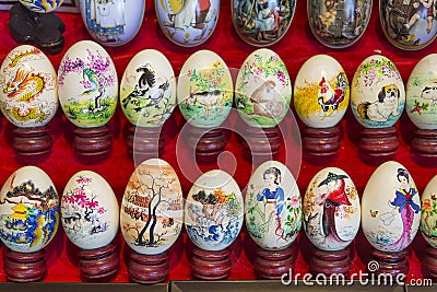 Painted eggs in china market Editorial Stock Photo