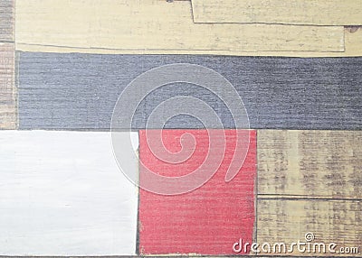 Painted faux parquet as colored planks Stock Photo