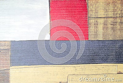 Painted faux parquet as colored planks Stock Photo